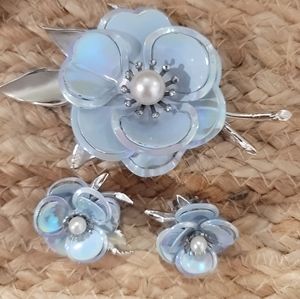 Vintage Brooch & Earring Set